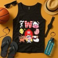 2nd Birthday Two Year Old Farm Theme Animals Birthday Party Tank Top thumb 4