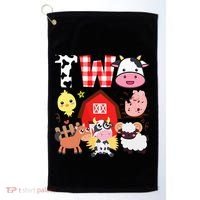 2nd Birthday Two Year Old Farm Theme Animals Birthday Party Golf Towel thumb 0