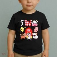 2nd Birthday Two Year Old Farm Theme Animals Birthday Party Toddler T-Shirt thumb 2