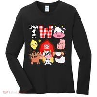 2nd Birthday Two Year Old Farm Theme Animals Birthday Party Women's Long Sleeve Shirt thumb 0