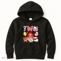 2nd Birthday Two Year Old Farm Theme Animals Birthday Party Kids Hoodie thumb 0