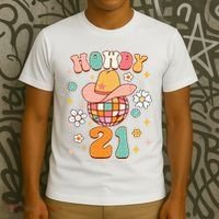 21st Birthday Western Life Howdy 21 Wild West Country Life T-Shirt thumb 3