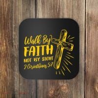 2 Corinthians 5:7 For We Walk By Faith Not By Sight Coaster thumb 0