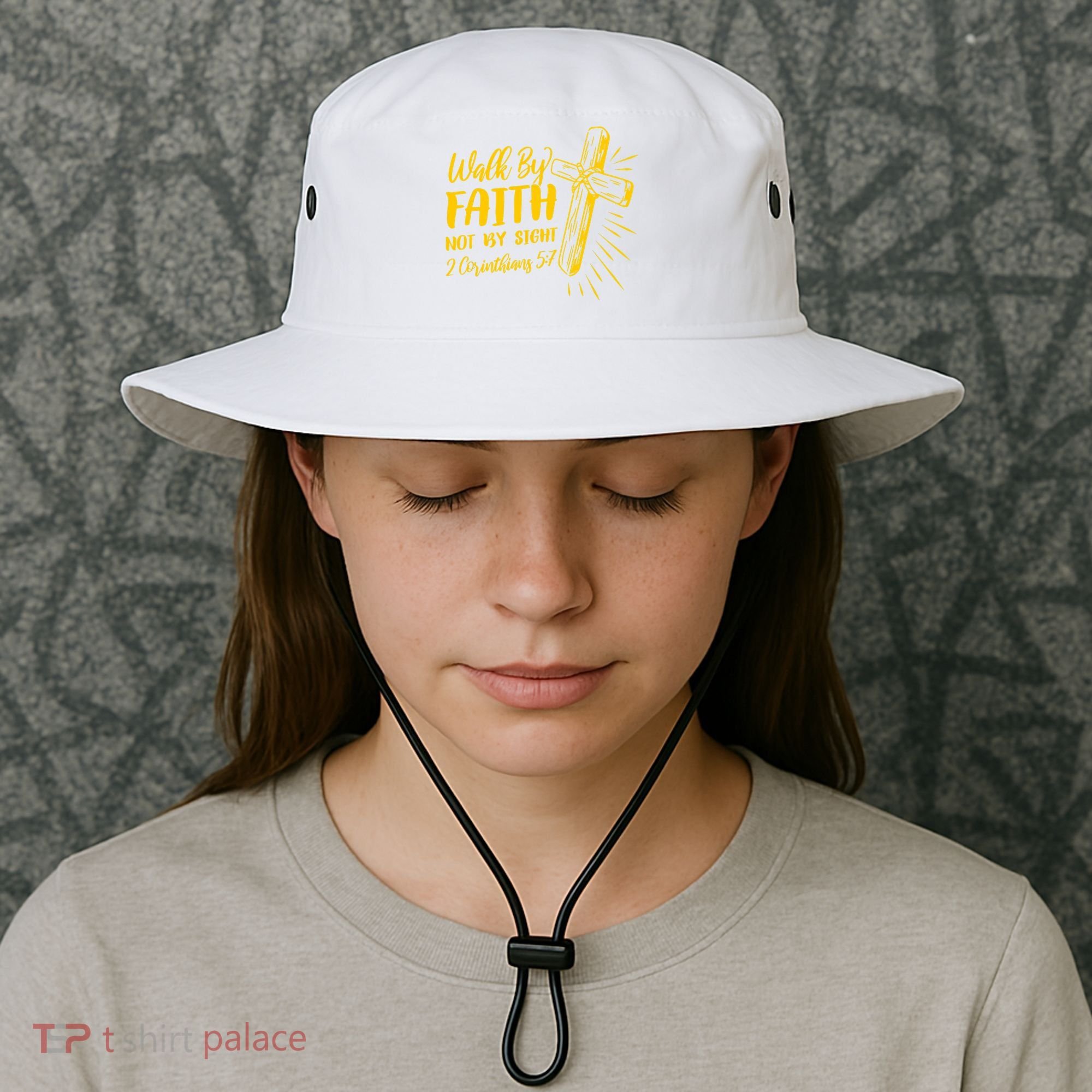 2 Corinthians 5:7 For We Walk By Faith Not By Sight Bucket Hat