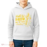2 Corinthians 5:7 For We Walk By Faith Not By Sight Kids Hoodie thumb 4
