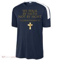 2 Corinthians 5:7 Bible Verse We Walk By Faith Not By Sight Gift Sport-Tek Competitor United Soccer Jersey thumb 2