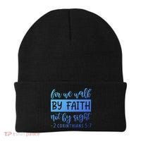 2 Corinthians For We Walk By Faith Not By Sight Bible Verse Gift Beanie thumb 0