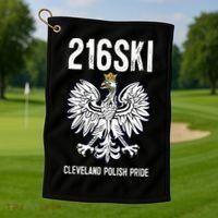 216SKI Cleveland Polish Pride Dyngus Day Golf Towel thumb 1