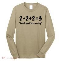 2223 Confused Screaming Funny Math Teacher Mathematics Long Sleeve Shirt thumb 0
