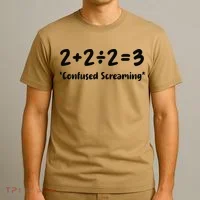 2223 Confused Screaming Funny Math Teacher Mathematics T-Shirt thumb 3
