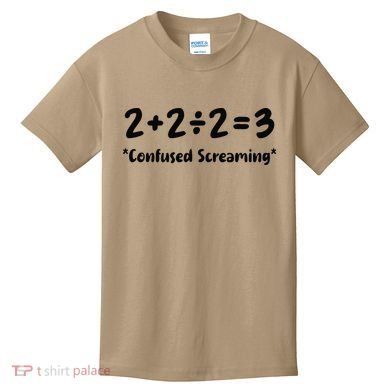 2223 Confused Screaming Funny Math Teacher Mathematics Kids T-Shirt