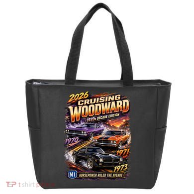 2026 Cruising Woodward M1 - 1970s Horsepower Decade Edition Tote Bag