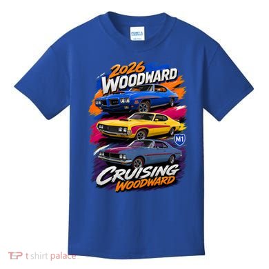 2026 CRUISING WOODWARD THREE MUSCLE LEGENDS Kids T-Shirt