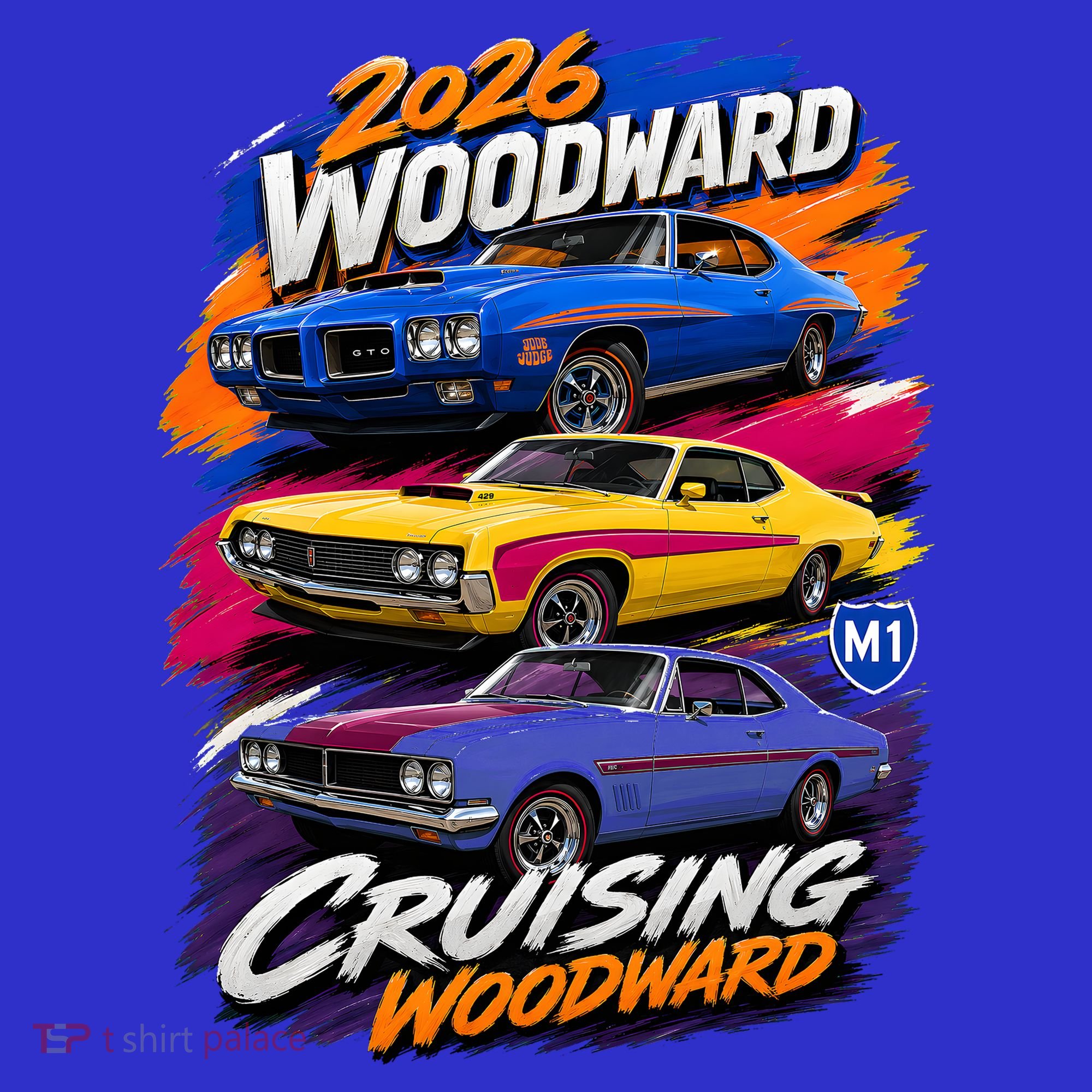2026 CRUISING WOODWARD THREE MUSCLE LEGENDS Kids T-Shirt
