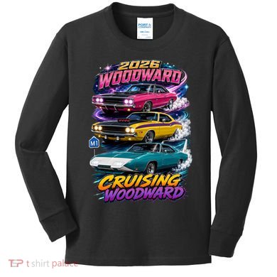 2026 Cruising Woodward Muscle Legends M1 Kids Long Sleeve Shirt
