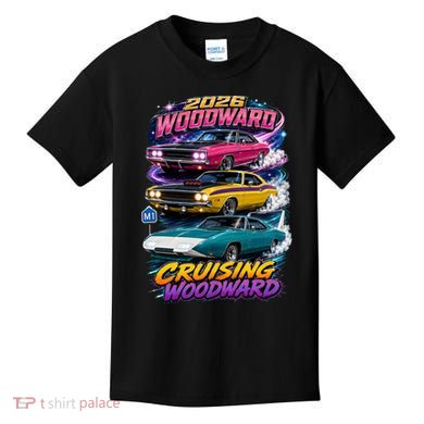 2026 Cruising Woodward Muscle Legends M1 Kids T-Shirt