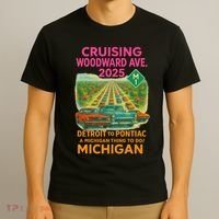 2025 Cruising Woodward Ave Detroit To Pontiac Car Cruise M1 T-Shirt thumb 3