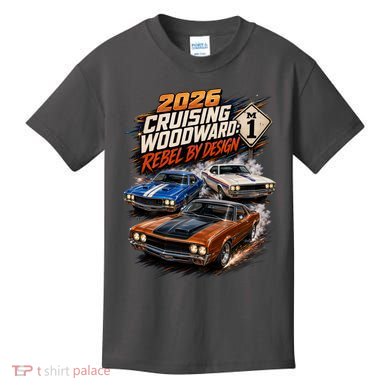2026 Cruising Woodward Rebel By Design Classics M1 Kids T-Shirt