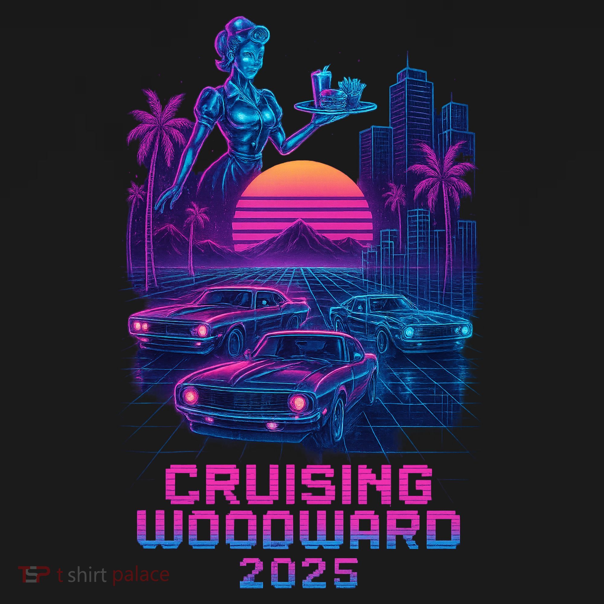 2025 Cruising Woodward Neon Vibes Women's Hoodie