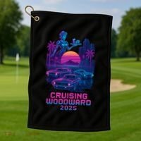 2025 Cruising Woodward Neon Vibes Golf Towel thumb 1