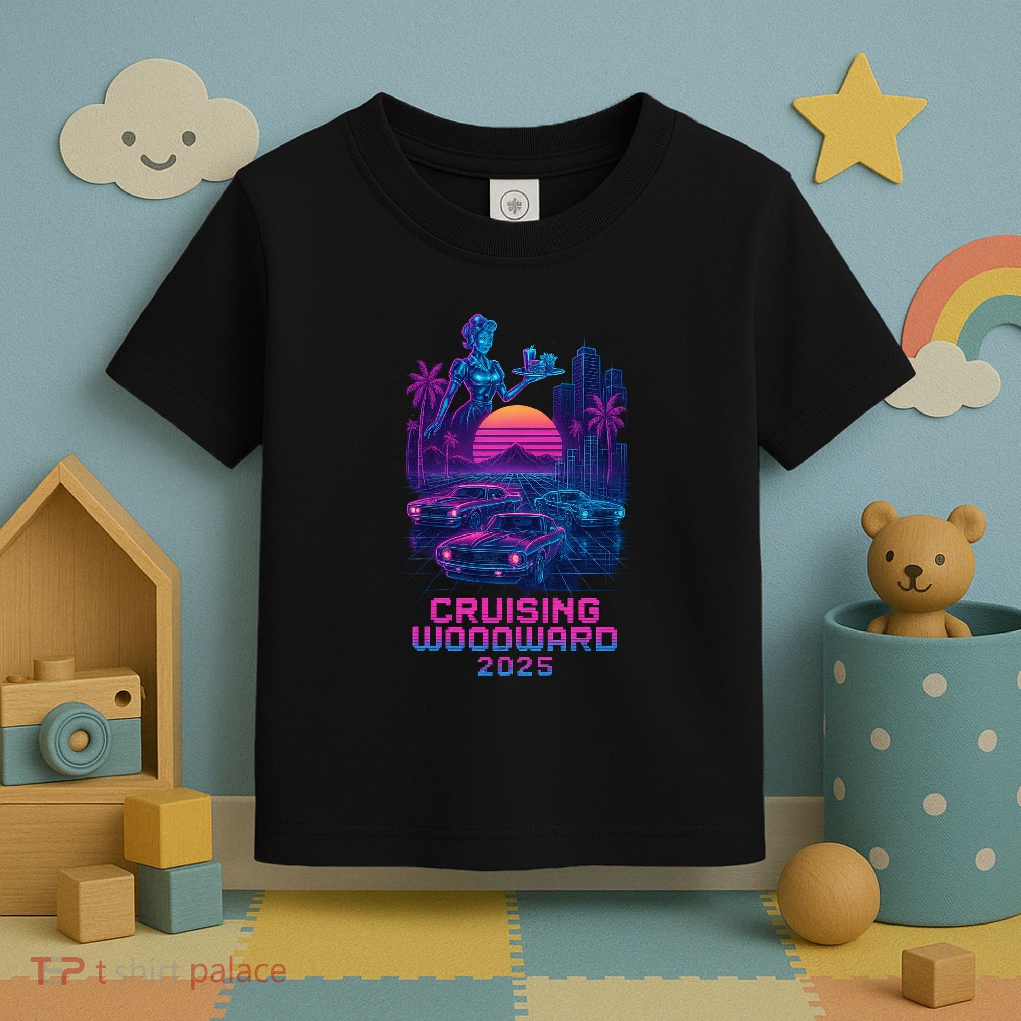 2025 Cruising Woodward Neon Vibes Toddler T-Shirt