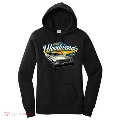 2026 Crusin' Woodward M1 Car Cruise Chrome Classic Women's Hoodie