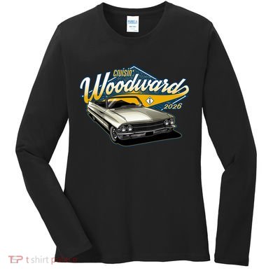2026 Crusin' Woodward M1 Car Cruise Chrome Classic Women's Long Sleeve Shirt