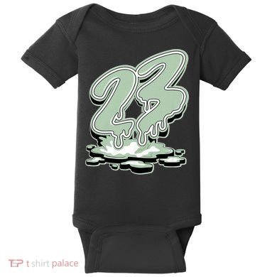 23 Drip Seafoam Abundance 4s Matching Baby Bodysuit
