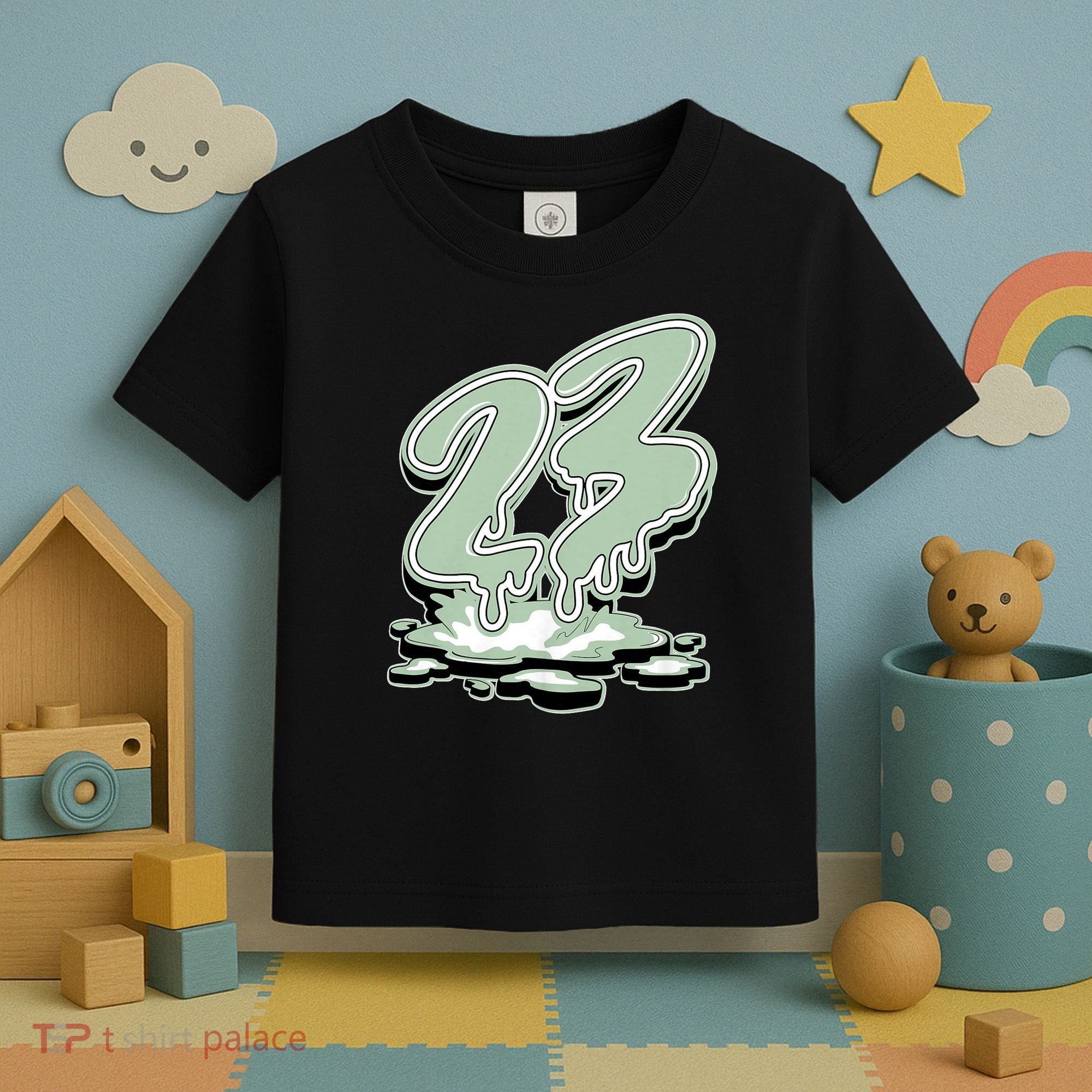 23 Drip Seafoam Abundance 4s Matching Toddler T-Shirt