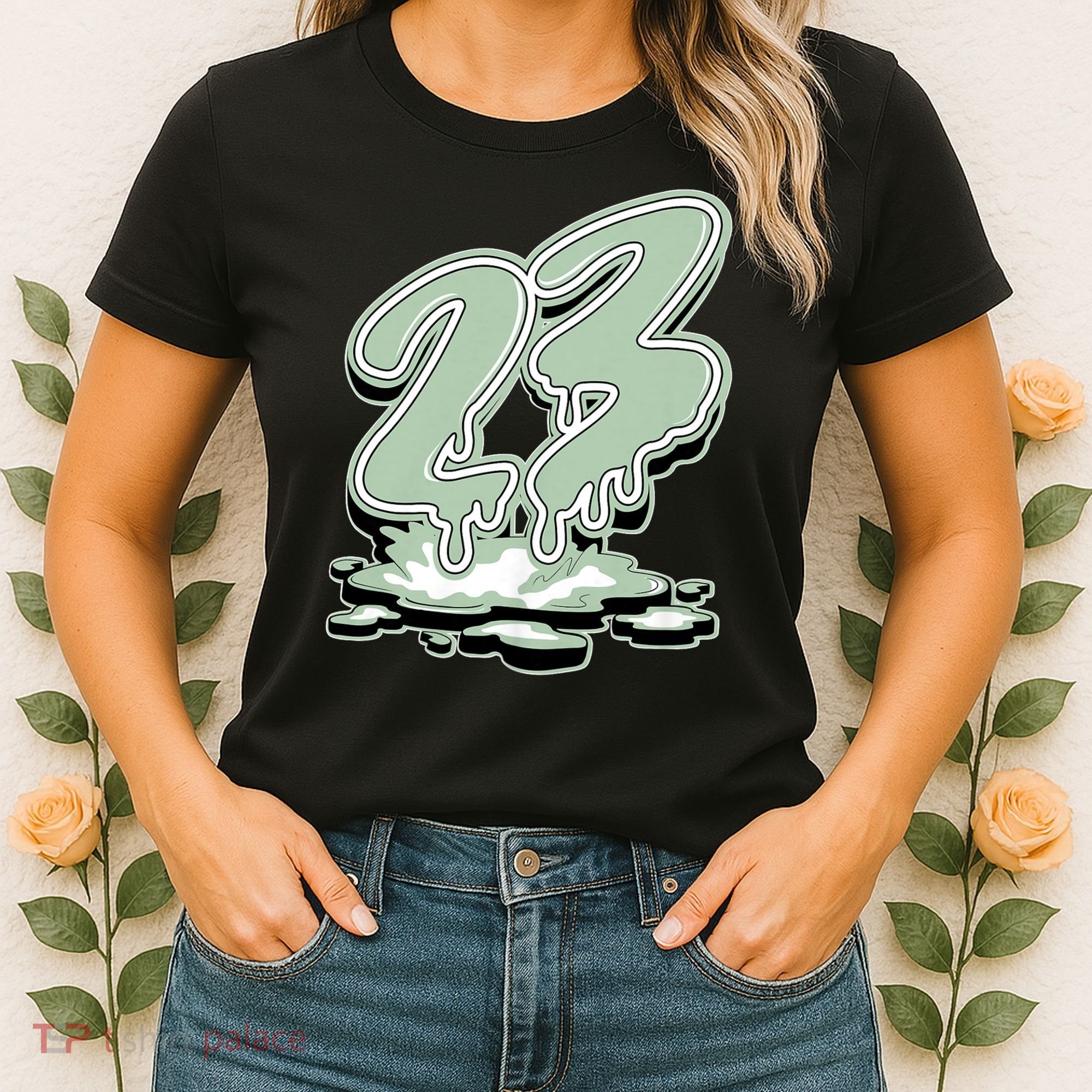 23 Drip Seafoam Abundance 4s Matching Women's T-Shirt