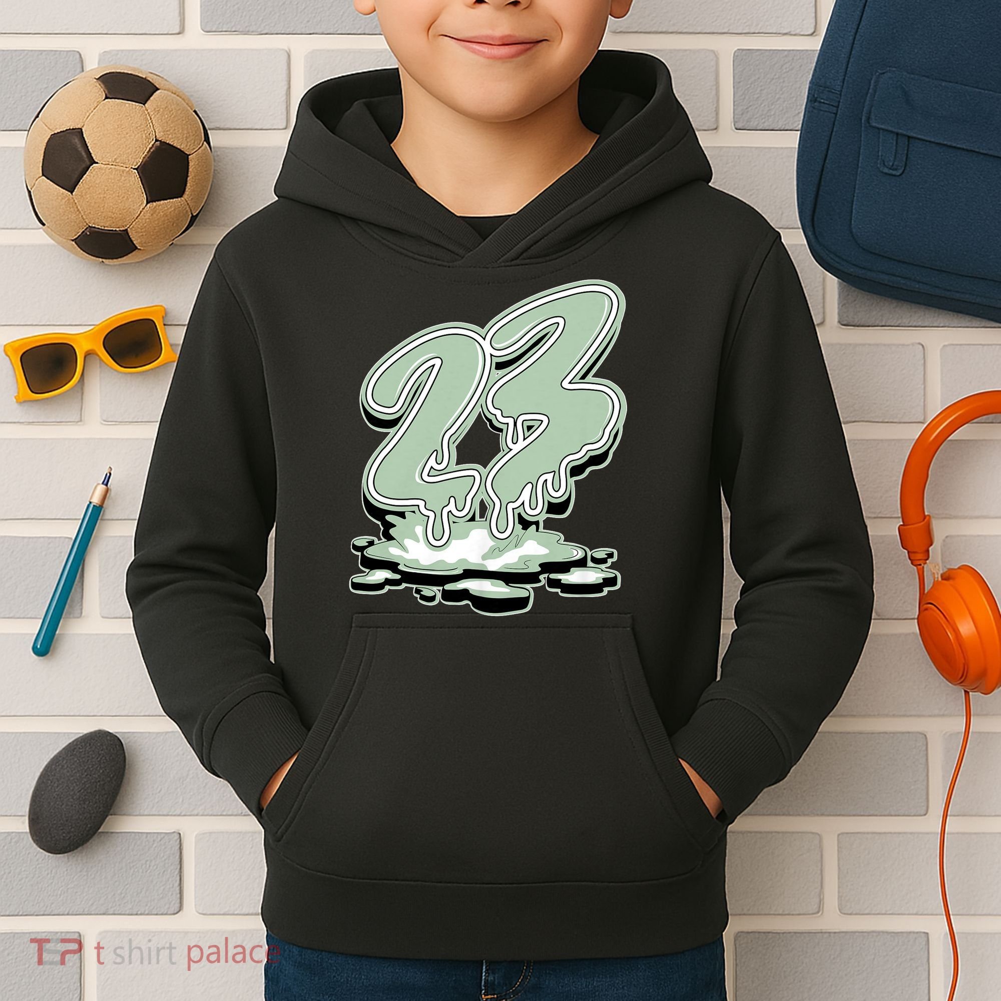 23 Drip Seafoam Abundance 4s Matching Kids Hoodie