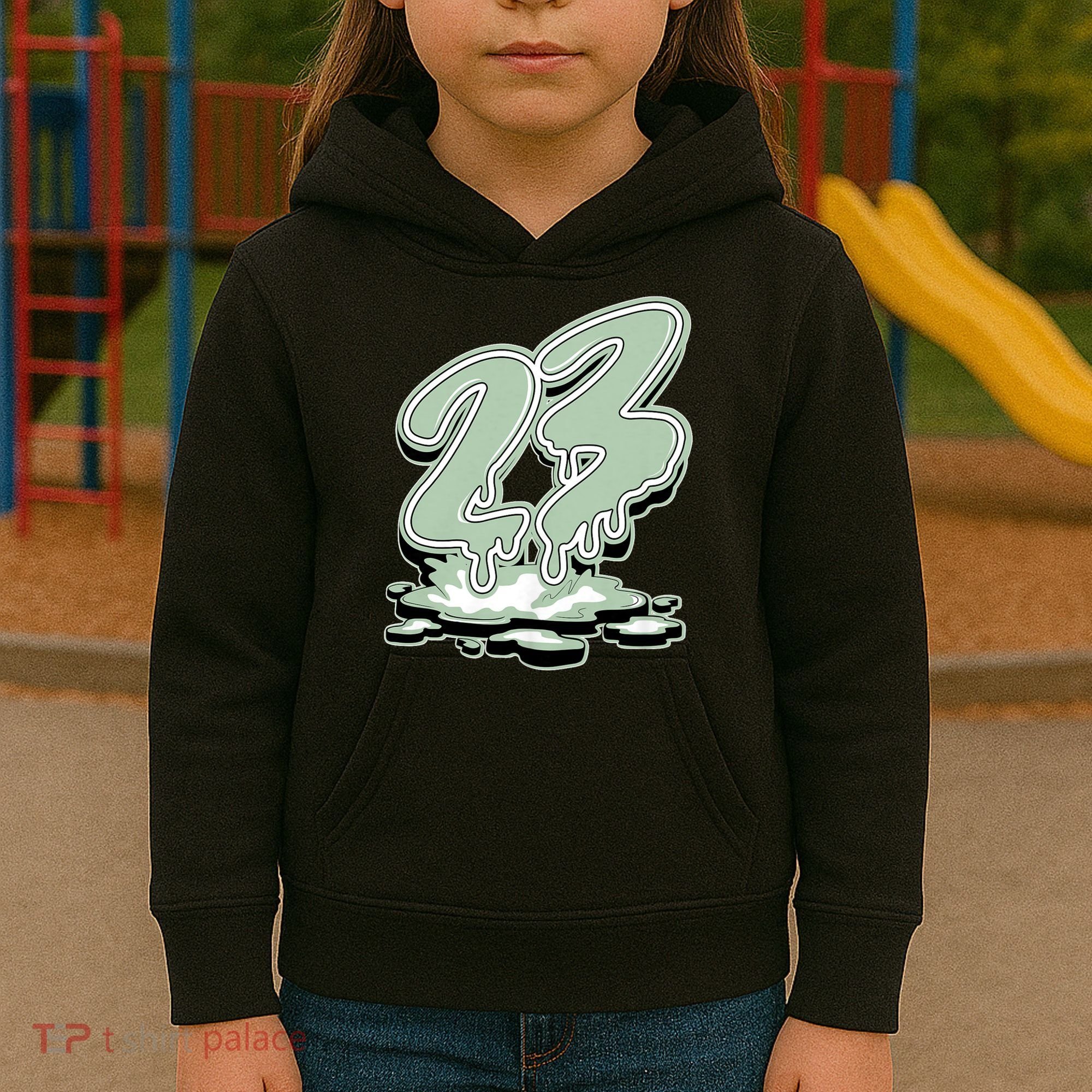 23 Drip Seafoam Abundance 4s Matching Kids Hoodie