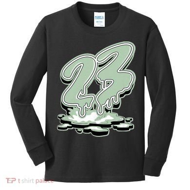 23 Drip Seafoam Abundance 4s Matching Kids Long Sleeve Shirt