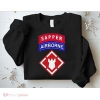 20th Engineer Brigade Patch W Airborne And Sapper Tab Sweatshirt thumb 2