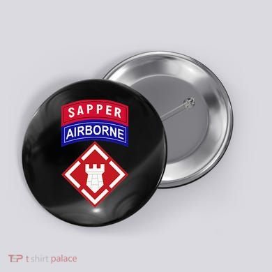 20th Engineer Brigade Patch W Airborne And Sapper Tab Button