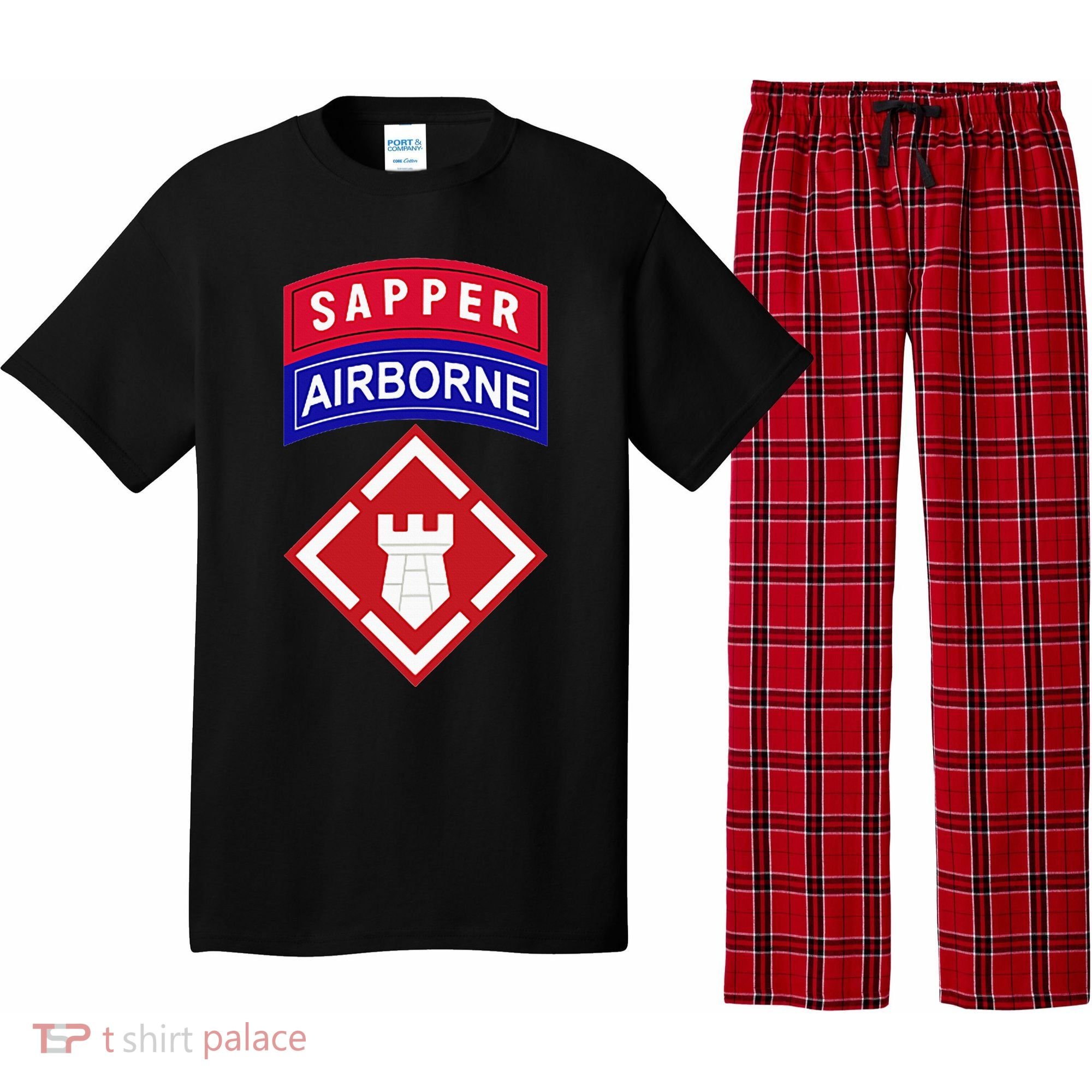 20th Engineer Brigade Patch W Airborne And Sapper Tab Pajama Set