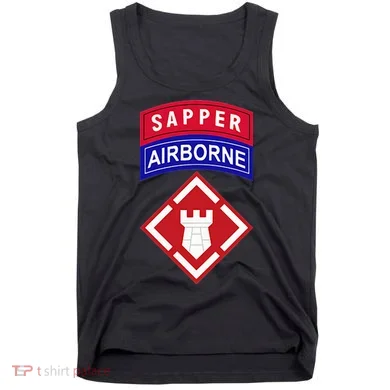 20th Engineer Brigade Patch W Airborne And Sapper Tab Tank Top