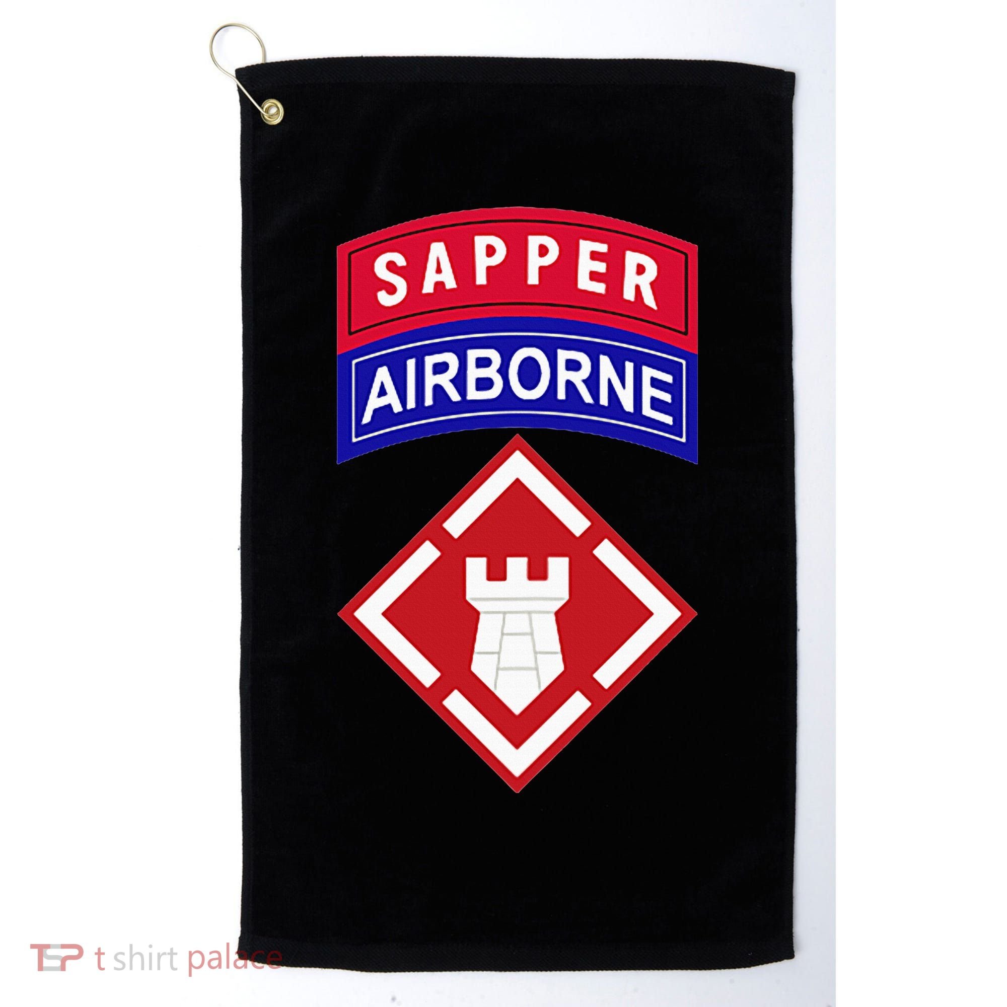 20th Engineer Brigade Patch W Airborne And Sapper Tab Golf Towel