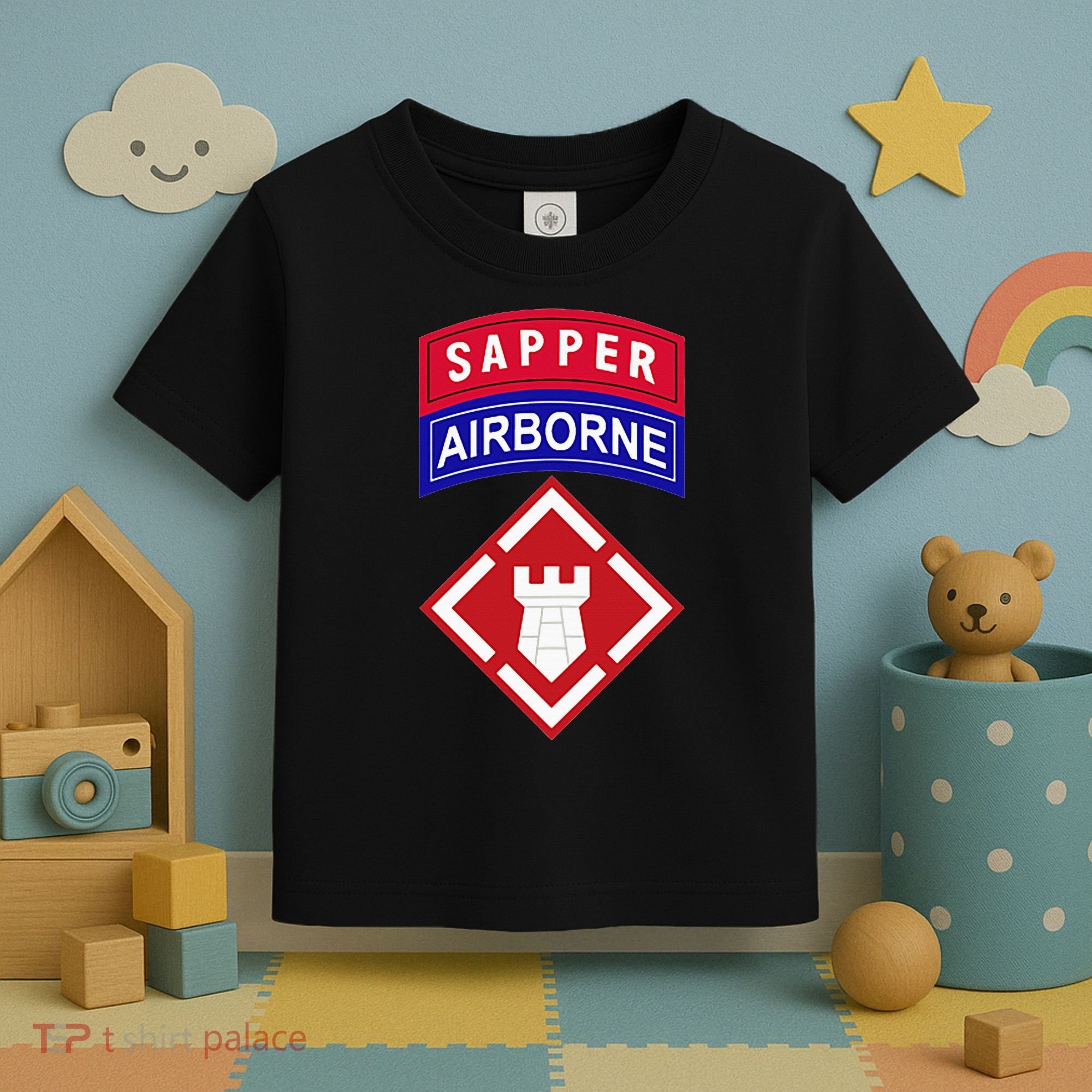 20th Engineer Brigade Patch W Airborne And Sapper Tab Toddler T-Shirt