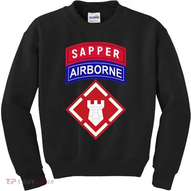 20th Engineer Brigade Patch W Airborne And Sapper Tab Kids Sweatshirt