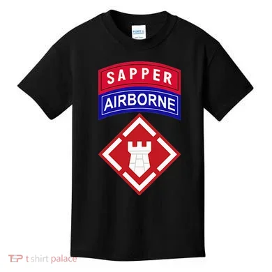 20th Engineer Brigade Patch W Airborne And Sapper Tab Kids T-Shirt