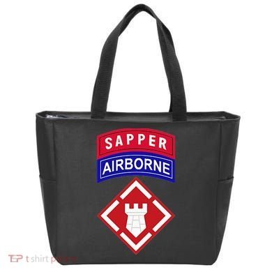 20th Engineer Brigade Patch W Airborne And Sapper Tab Tote Bag