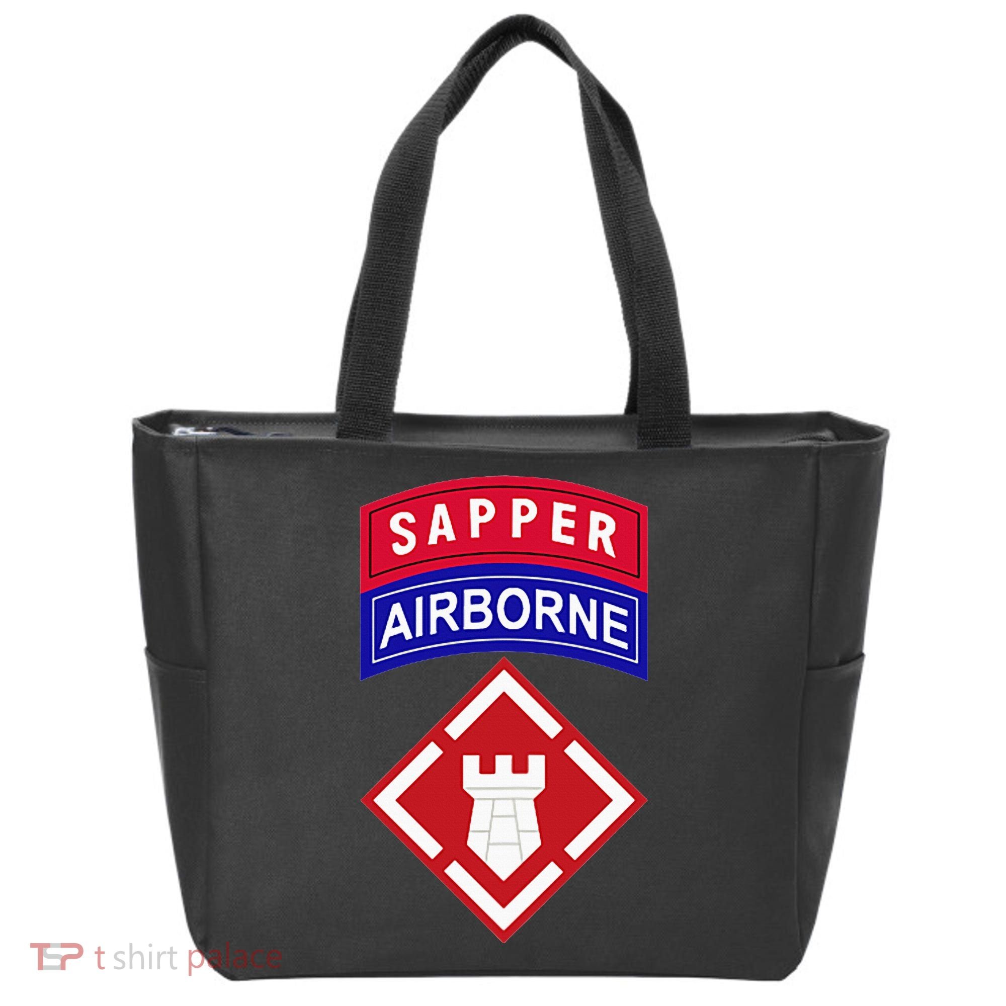 20th Engineer Brigade Patch W Airborne And Sapper Tab Tote Bag