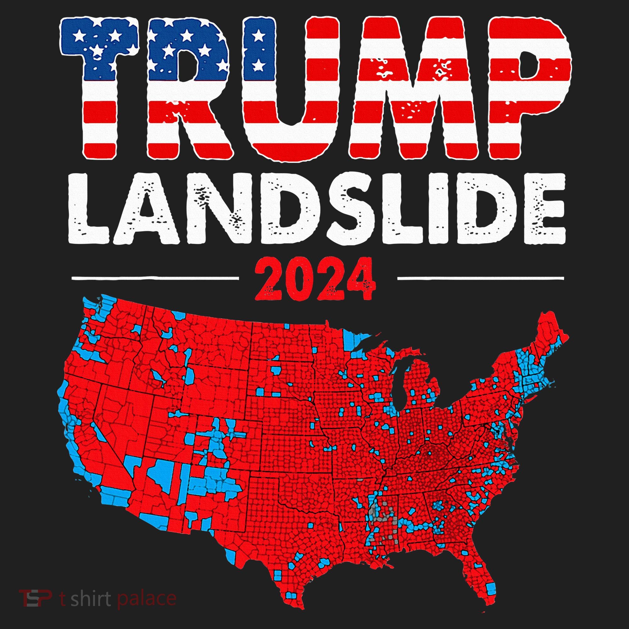 2024 Electoral Map Trump Landslide Red Election Map Women's Sweatshirt
