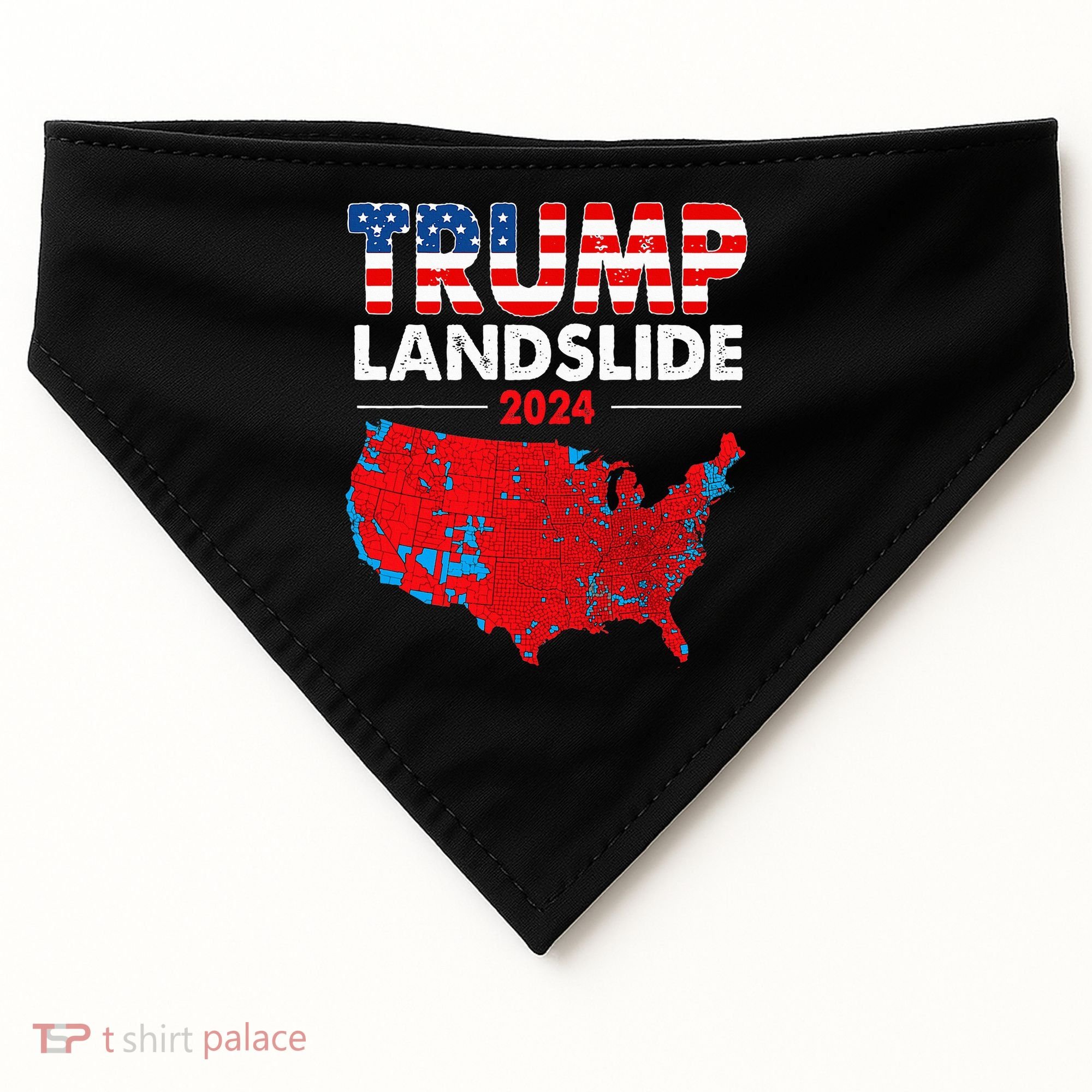 2024 Electoral Map Trump Landslide Red Election Map USA-Made Doggie Bandana