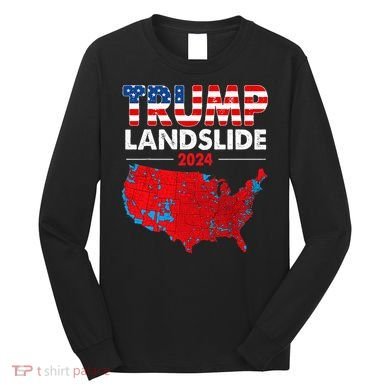 2024 Electoral Map Trump Landslide Red Election Map Long Sleeve Shirt