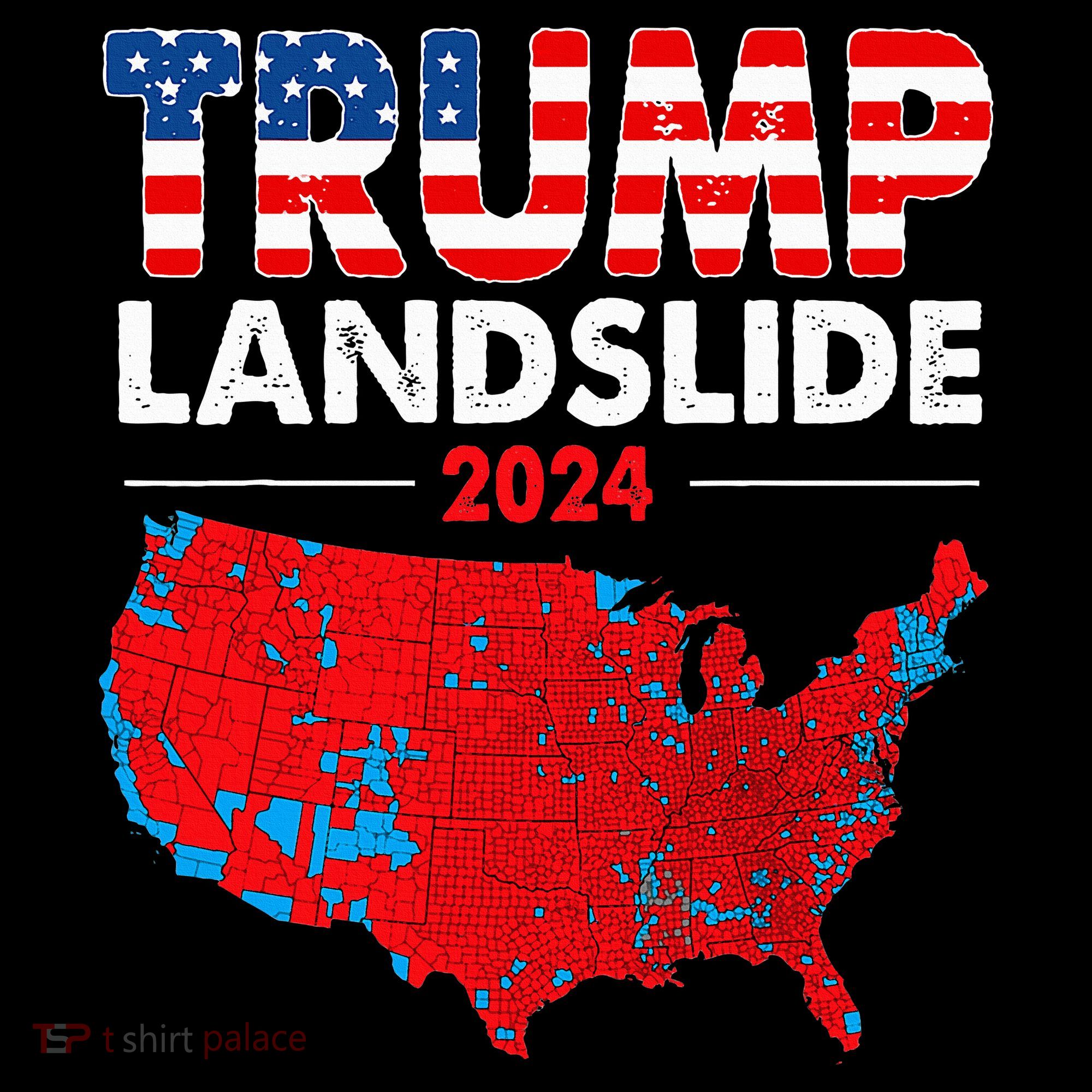 2024 Electoral Map Trump Landslide Red Election Map Women's Hoodie