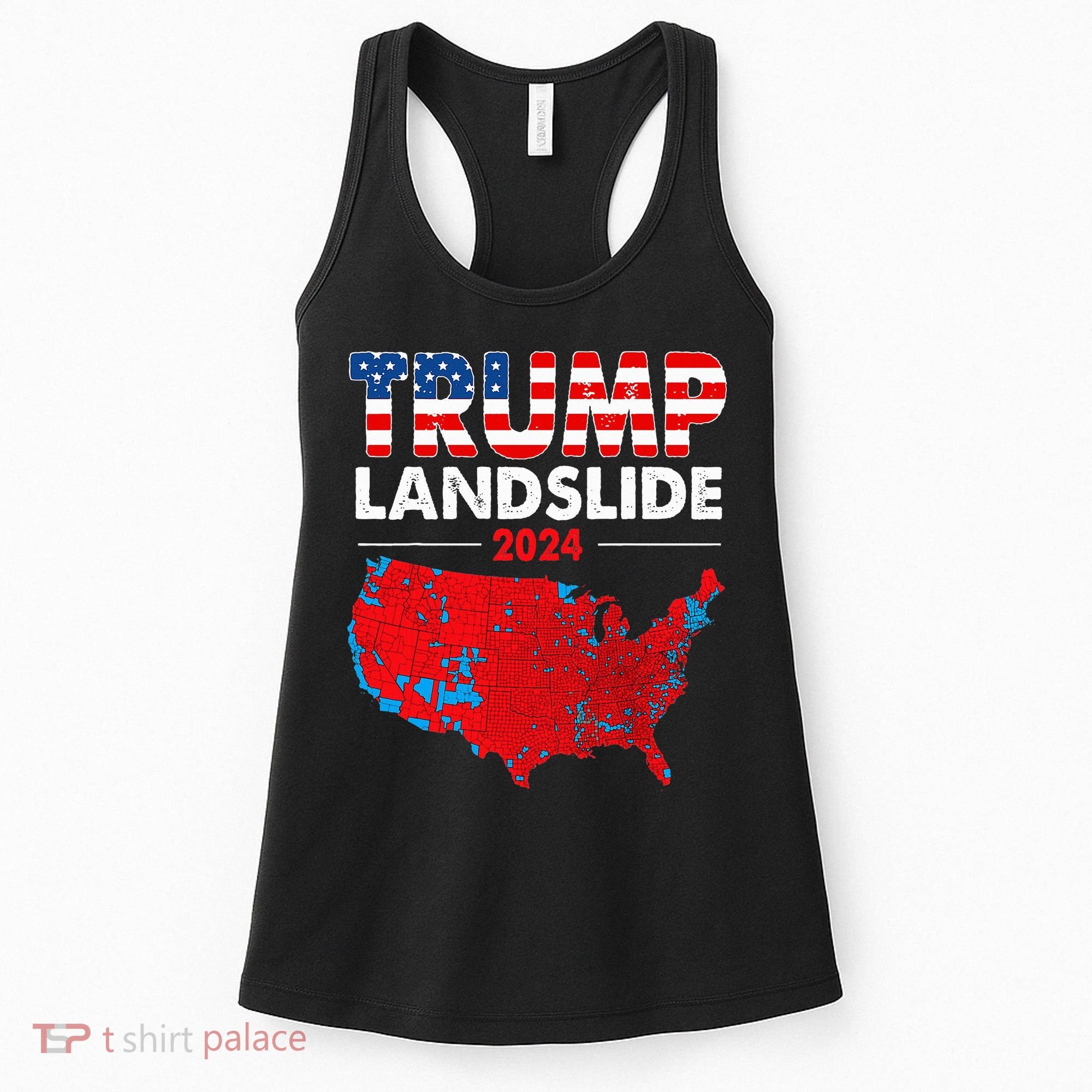 2024 Electoral Map Trump Landslide Red Election Map Women's Tank Top