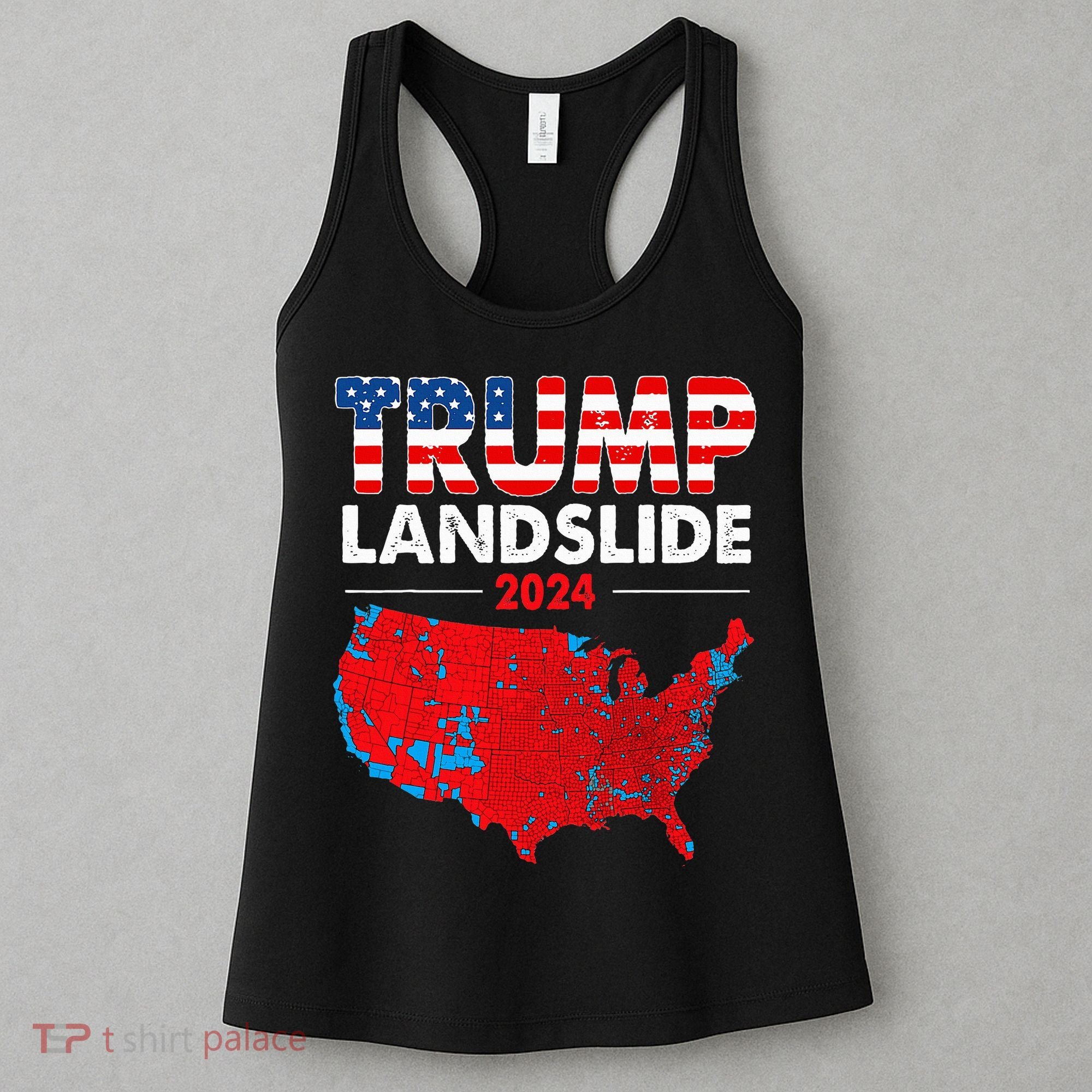 2024 Electoral Map Trump Landslide Red Election Map Women's Tank Top