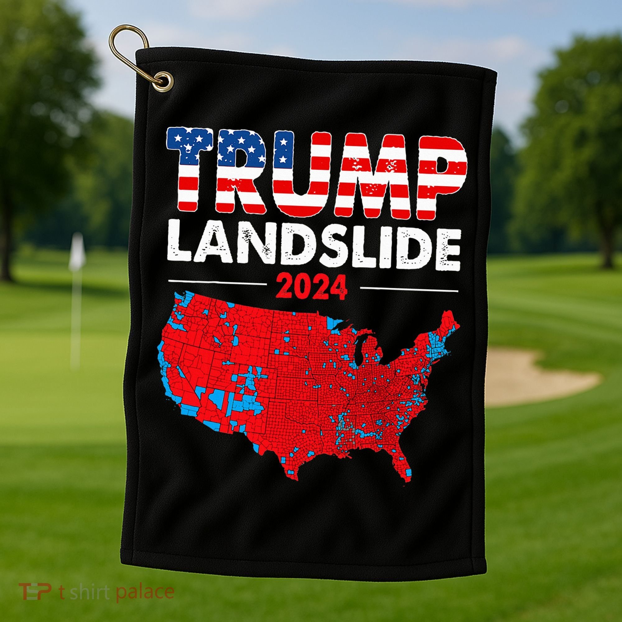 2024 Electoral Map Trump Landslide Red Election Map Golf Towel
